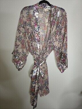 Victoria's Secret Gold Label Floral Sheer Robe One Size Floral